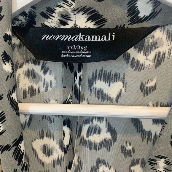 Norma Kamali Animal Print Faux Wrap Dress - Picture 3 of 7